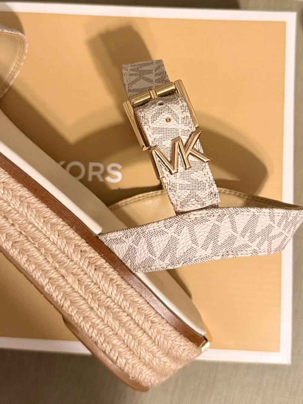 MICHAEL KORS Richie Signature Logo Espadrille Platform Sandals Sz 9.5 NEW - Picture 5 of 9
